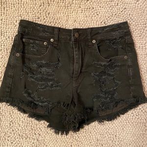 Black jean shorts